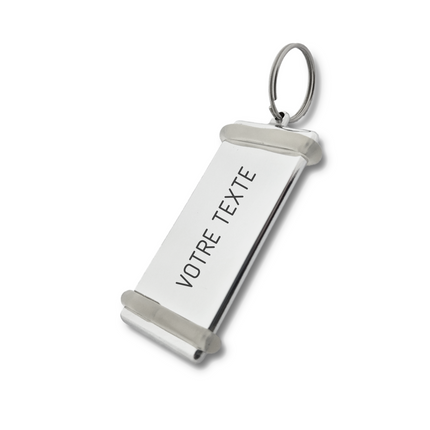 Porte-clés hôtel Bréda gravé - aluminium - 77 x 34 x 5 mm - par pièce