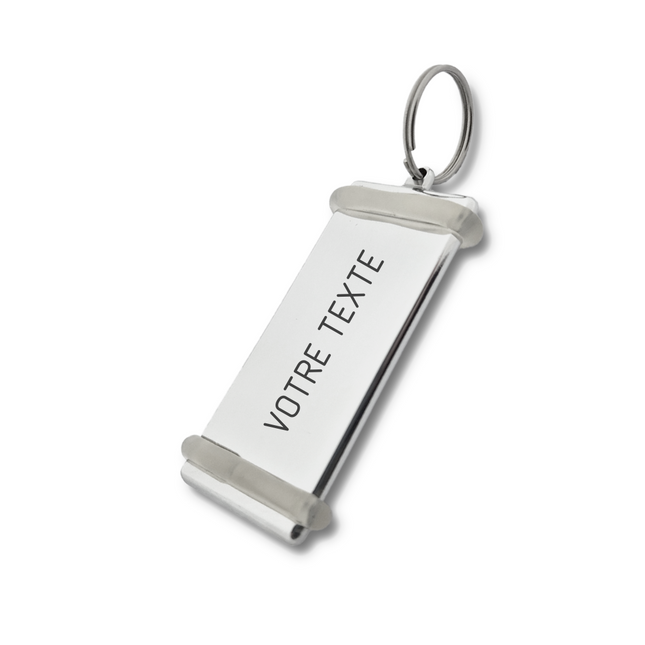 Porte-clés hôtel Bréda gravé - aluminium - 77 x 34 x 5 mm - par pièce