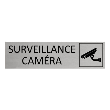 Plaque de porte Surveillance caméra -  aluminium - 165 x 45 mm