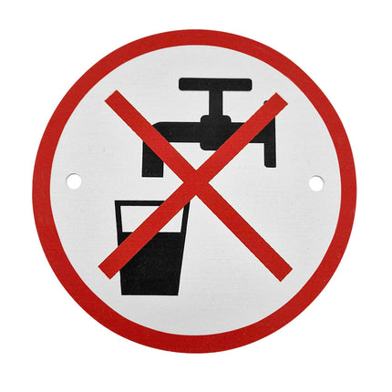 Plaque Eau non potable - aluminium -  Ø75 mm