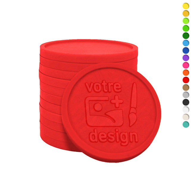 Jetons caddie personnalisés en relief format 2,00 € - 1000 pièces