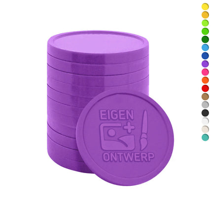 Jetons caddie personnalisés en relief format 0,50 € - 1000 pièces