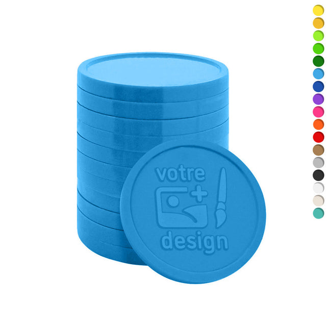 Jetons caddie personnalisés en relief format 1,00 € - 1000 pièces