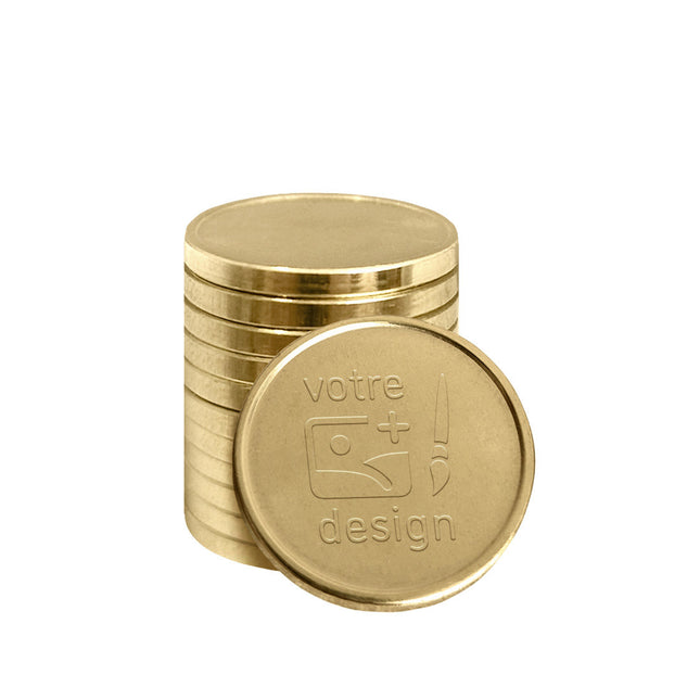Jetons personnalisés pour monnayeur laiton Ø20 mm - 1000 pièces