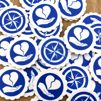 Jetons personnalisés blancs en vague - 38 x 38 mm - 100 pièces