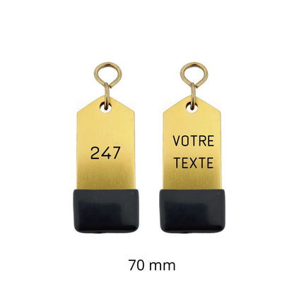 Porte-clés hôtel Amérique or gravé - aluminium - par pièce