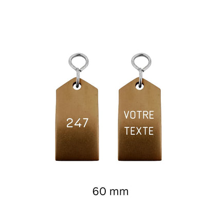 Porte-clés hôtel Bercy bronze gravé - aluminium - par pièce