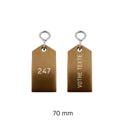 Porte-clés hôtel Bercy bronze gravé - aluminium - par pièce