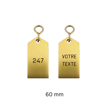 Porte-clés hôtel Bercy or gravé - aluminium - par pièce