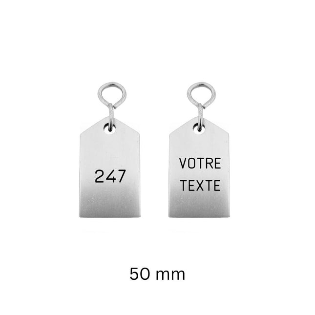 Porte-clés hôtel Bercy argent gravé - aluminium - par pièce