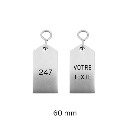 Porte-clés hôtel Bercy argent gravé - aluminium - par pièce
