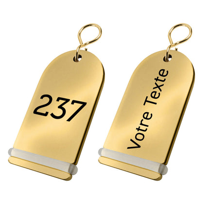 Porte-clés hôtel Pigalle gravé en laiton - 85 x 45 mm - par pièce