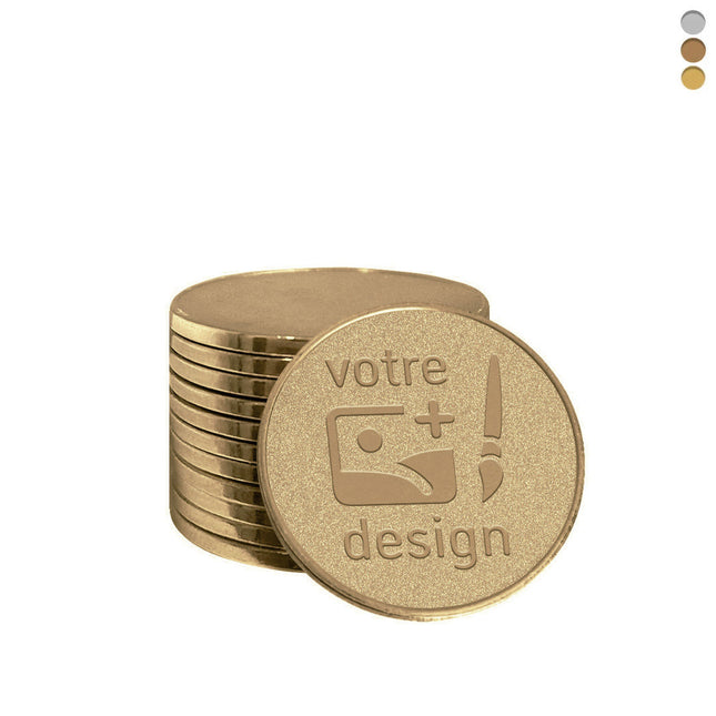 Jetons personnalisés pour monnayeur bronze coulé format 1,00 € - 100 pièces