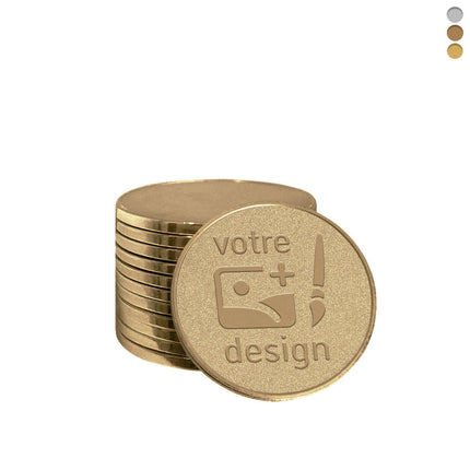 Jetons personnalisés pour monnayeur bronze coulé Ø22 mm - 100 pièces