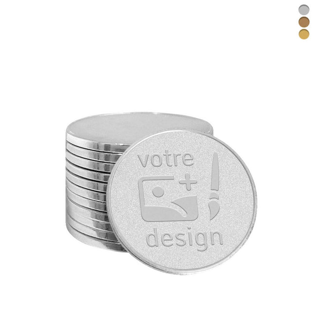Jetons personnalisés pour monnayeur bronze coulé format 0,50 € - 100 pièces