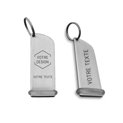 Porte-clés hôtel Révolution gravé - aluminium  - 80 x 30 x 4 mm - par pièce