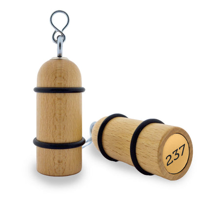 Porte-clés hôtel Prince George marron clair - 90 x Ø33 mm - bois - par pièce