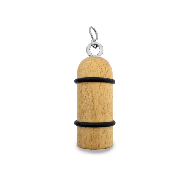 Porte-clés hôtel Prince George marron clair - 90 x Ø33 mm - bois - par pièce