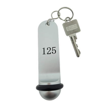 Porte-clés hôtel Big Classic argent personnalisé - aluminium - 105 x 30 mm - par pièce