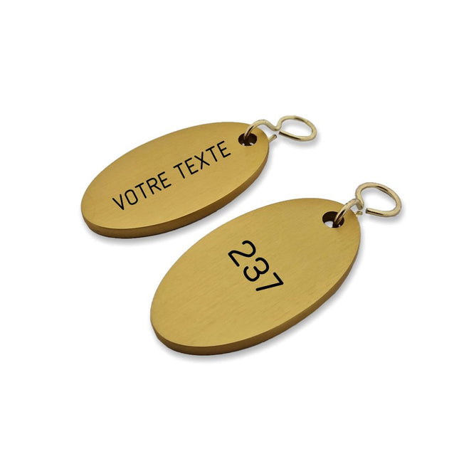 Porte-clés hôtel Cantal or gravé - aluminium - par pièce - 65 x 35 mm
