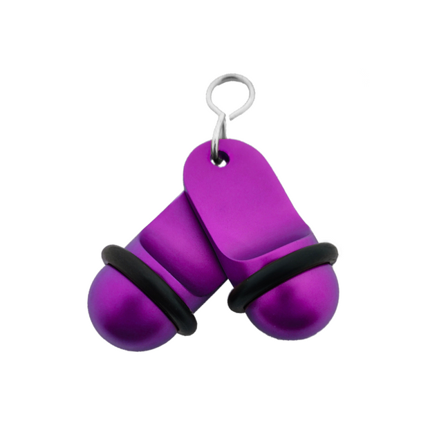Porte-clés hôtel Mini Classic violet personnalisé - aluminium - 60 x 25 mm - par pièce
