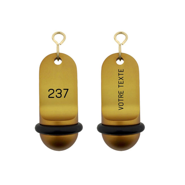 Porte-clés hôtel Midi Classic or personnalisé - aluminium - 70 x 30 mm - par pièce