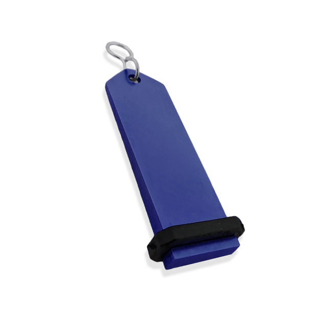 Porte-clés hôtel Boomerang bleu personnalisé - aluminium -  100 x 30 mm - par pièce