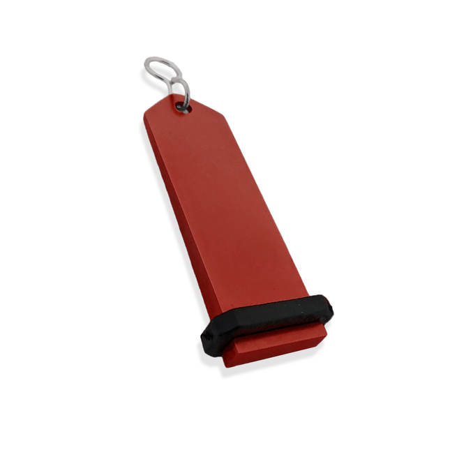 Porte-clés hôtel Boomerang rouge personnalisé - aluminium -  30 x 100 mm - par pièce