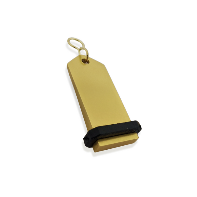 Porte-clés hôtel Midi Boomerang or personnalisé - aluminium - 75 x 30 mm - par pièce