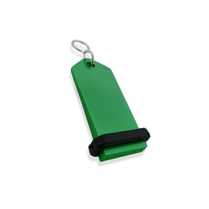 Porte-clés hôtel Midi Boomerang vert personnalisé - aluminium - 75 x 30 mm - par pièce
