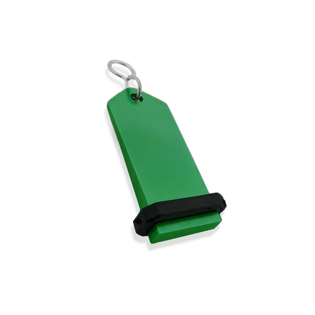 Porte-clés hôtel Midi Boomerang vert personnalisé - aluminium - 75 x 30 mm - par pièce
