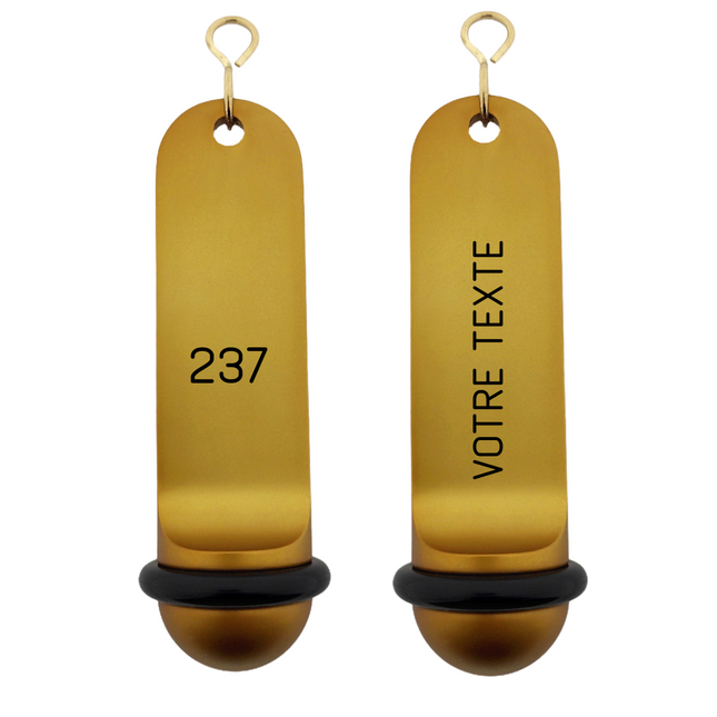 Porte-clés hôtel Big Classic or personnalisé - aluminium - 105 x 30 mm - par pièce
