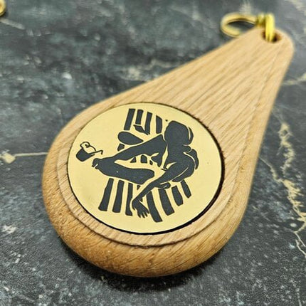 Porte-clés hôtel Oaky Drop marron clair gravure recto -  110 x 55 mm - bois - par pièce