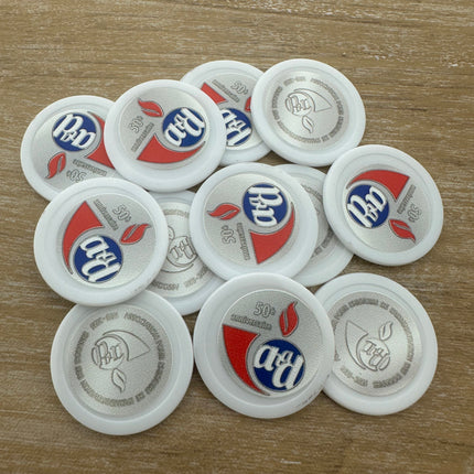 Jetons personnalisés blancs - Ø28 mm - 100 pièces