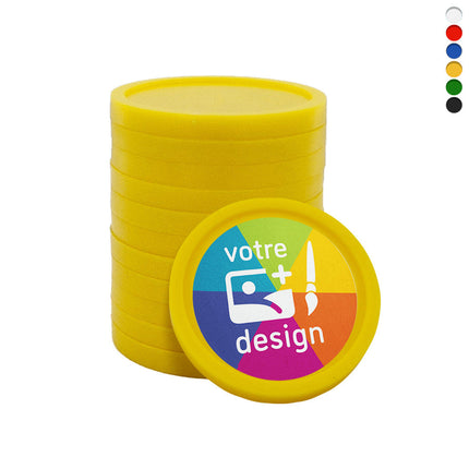 Jetons caddie personnalisés format 1 € - 100 pièces