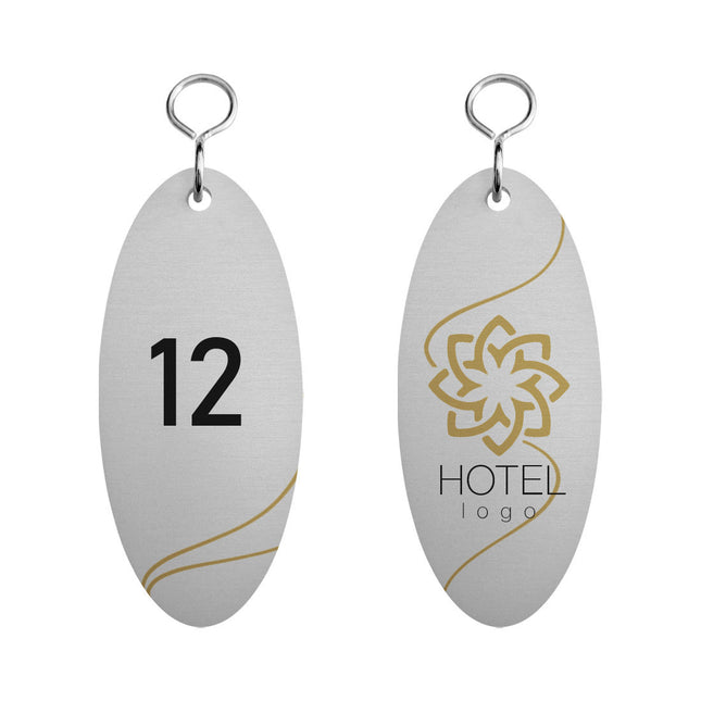Porte-clés hôtel personnalisé Santisimo - aluminium - 40 x 90 mm - par pièce