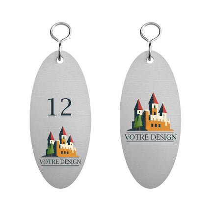 Porte-clés hôtel personnalisé Santisimo - aluminium - 90 x 40 mm - par pièce
