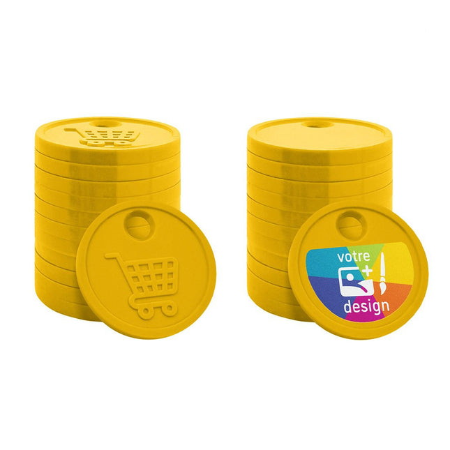 Jetons caddie personnalisés format 0,50 € - 100 pièces