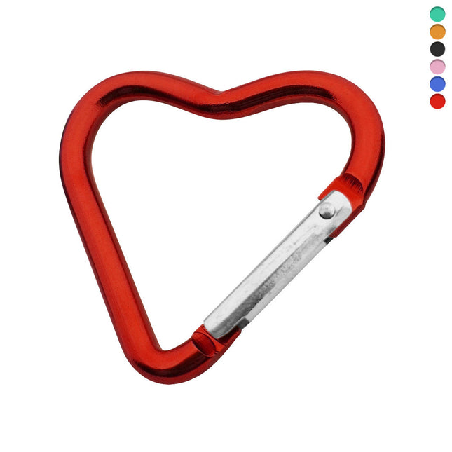 Porte-clés mousqueton cœur coloré  - 44 x 43 mm -  par pièce