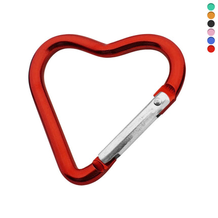 Porte-clés mousqueton cœur coloré  - 44 x 43 mm -  par pièce