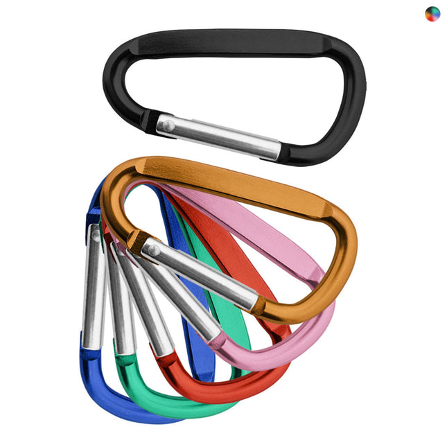 Porte-clés mousqueton ensemble de couleurs - 60 x 30 mm - 6 couleurs