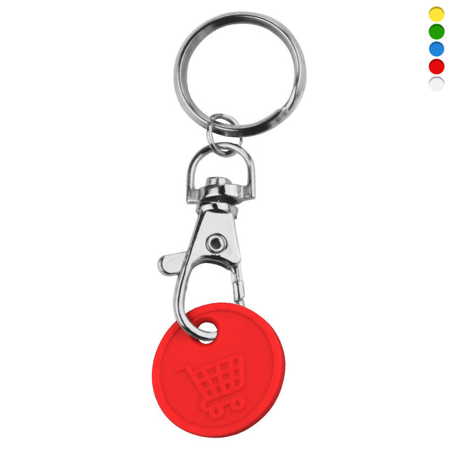Jetons caddie format 0,50 € avec mousqueton porte-clés - 10 pièces