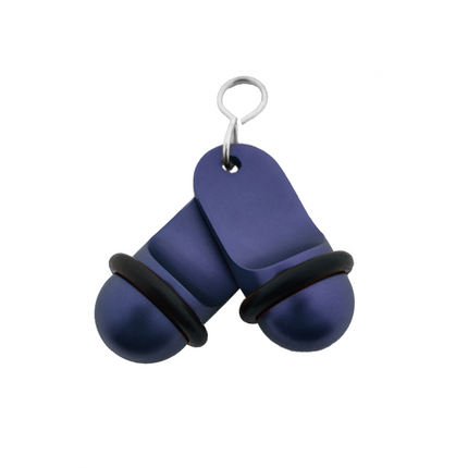 Porte-clés hôtel Mini Classic bleu personnalisé - aluminium - 60 x 25 mm - par pièce