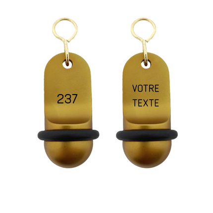 Porte-clés hôtel Mini Classic or personnalisé - aluminium - 60 x 25 mm - par pièce