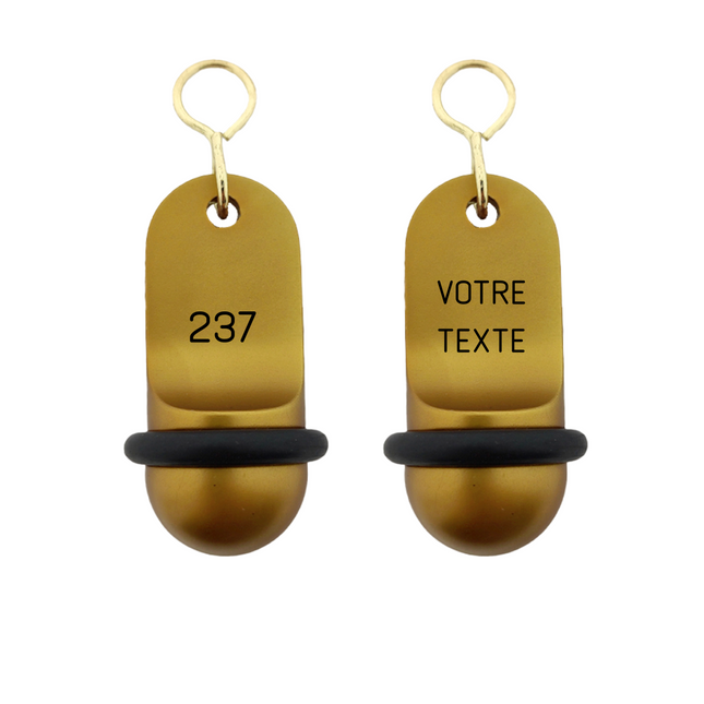 Porte-clés hôtel Mini Classic or personnalisé - aluminium - 60 x 25 mm - par pièce
