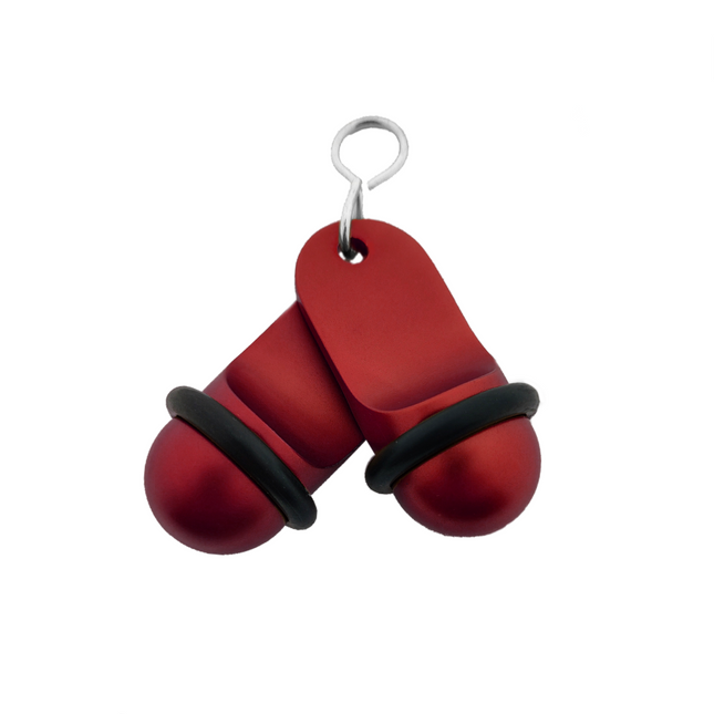 Porte-clés hôtel Mini Classic rouge personnalisé - aluminium - 60 x 25 mm - par pièce