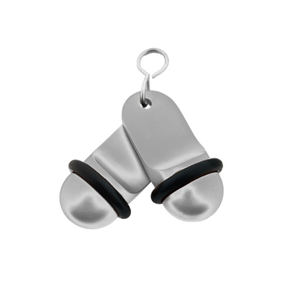 Porte-clés hôtel Mini Classic argent personnalisé - aluminium - 60 x 25 mm - par pièce