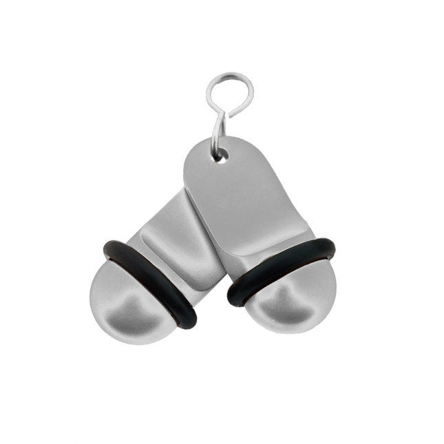Porte-clés hôtel Mini Classic argent personnalisé - aluminium - 60 x 25 mm - par pièce