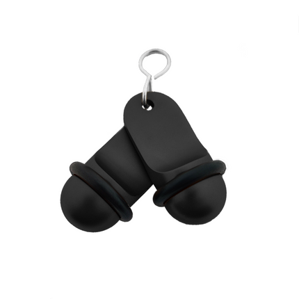 Porte-clés hôtel Mini Classic noir personnalisé - aluminium - 60 x 25 mm - par pièce