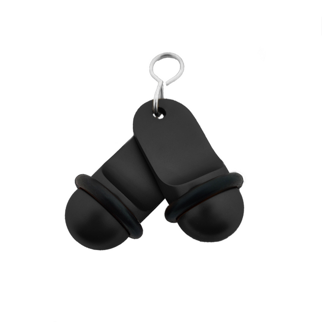 Porte-clés hôtel Mini Classic noir personnalisé - aluminium - 60 x 25 mm - par pièce